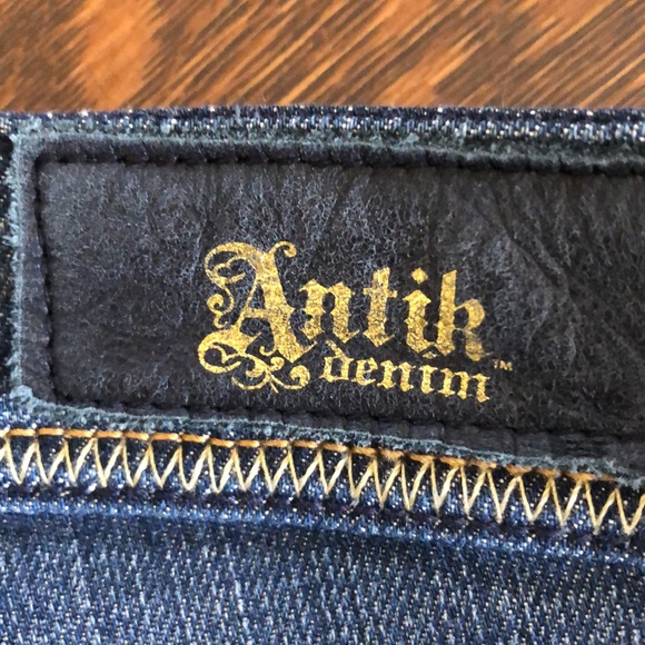 Antik Denim Dark Wash Embroidered Pocket Wide Leg Jeans LNWOT - Picture 7 of 13